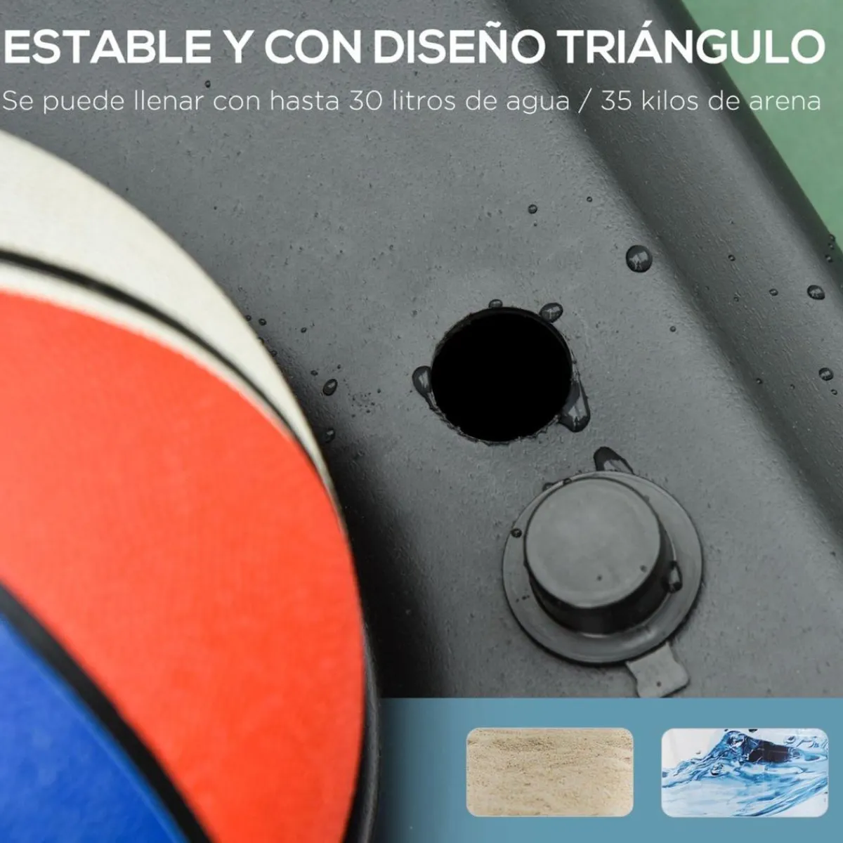 New - Canasta de baloncesto de pie ajustable de 194-249 cm Deportes