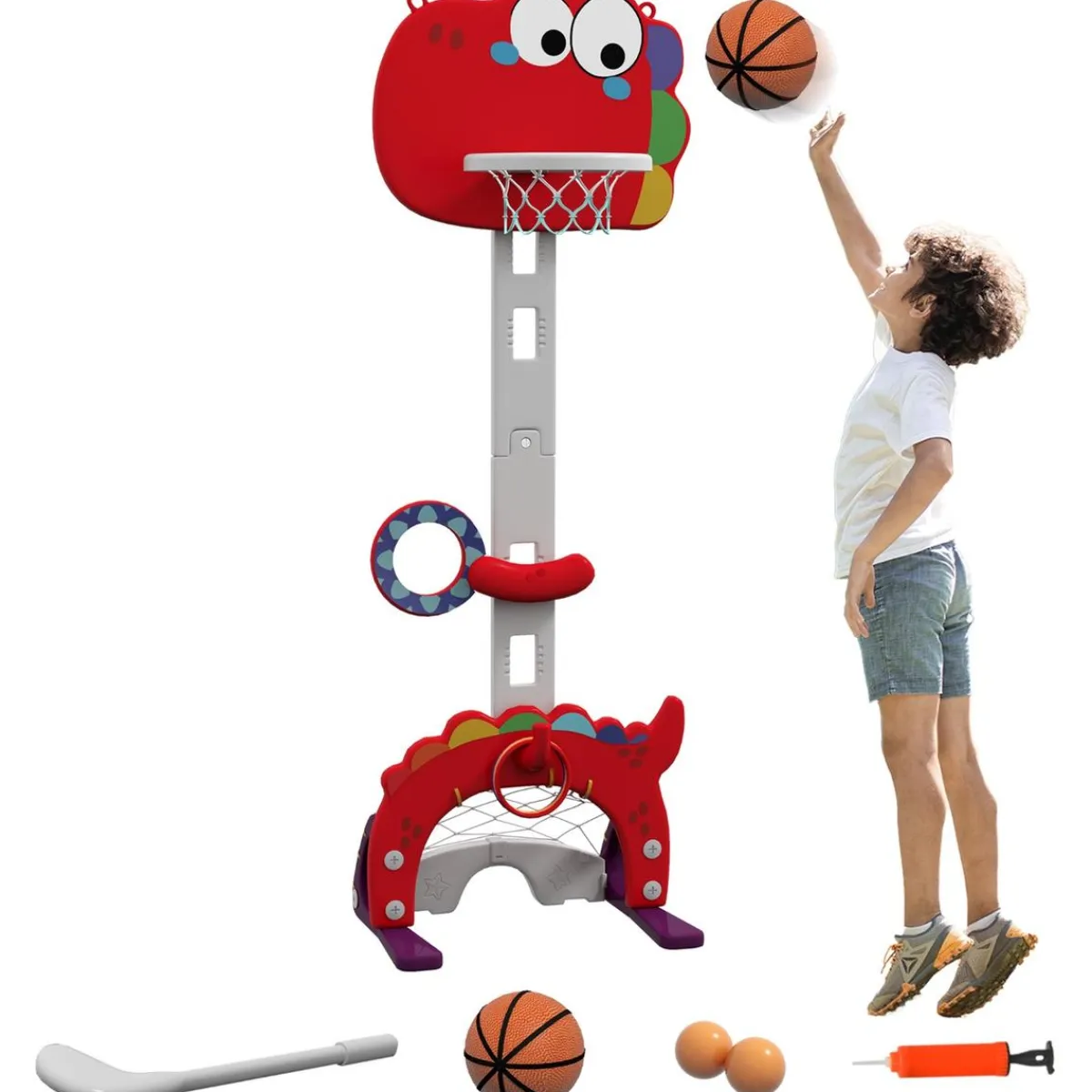 Online Homcom - Canasta de baloncesto infantil Rojo Deportes