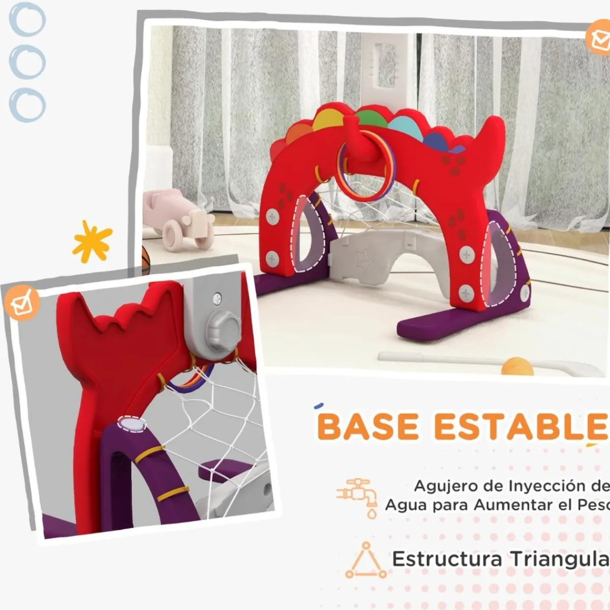 Online Homcom - Canasta de baloncesto infantil Rojo Deportes