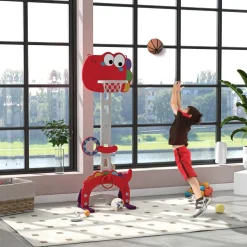 Online Homcom - Canasta de baloncesto infantil Rojo Deportes