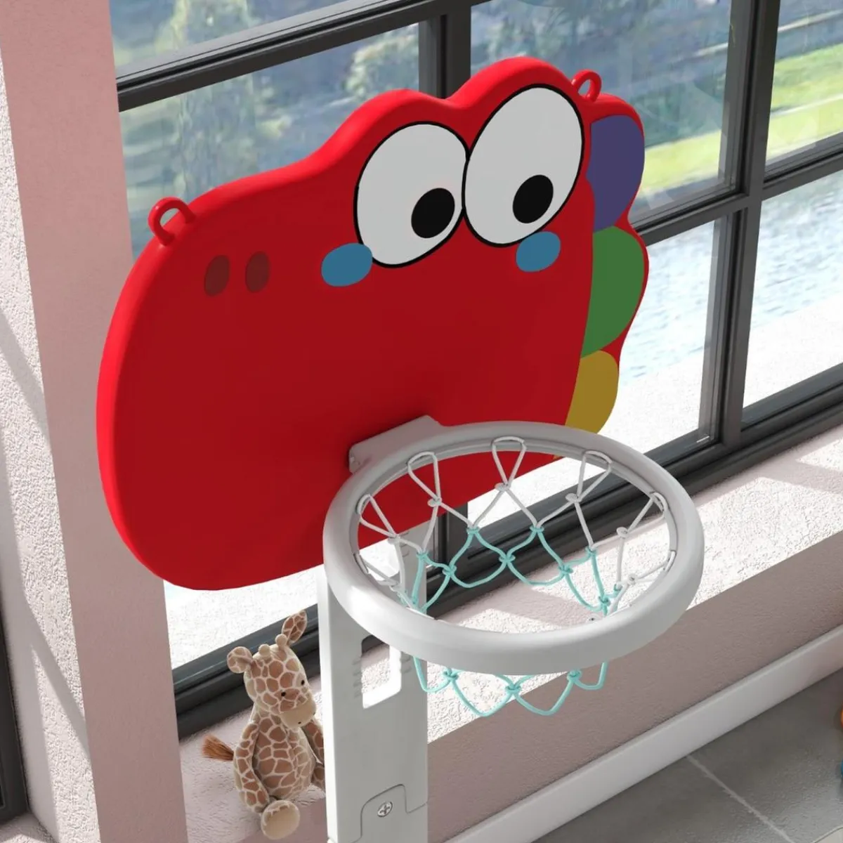 Online Homcom - Canasta de baloncesto infantil Rojo Deportes