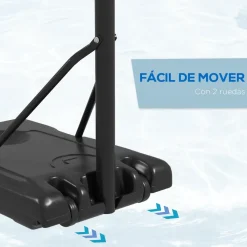 New Homcom - Canasta de baloncesto acero Negro Deportes