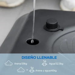 New Homcom - Canasta de baloncesto acero Negro Deportes