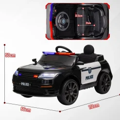 Homcom - Coche de policía eléctrico Negro*AIYAPLAY Clearance
