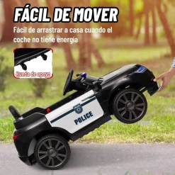 Homcom - Coche de policía eléctrico Negro*AIYAPLAY Clearance
