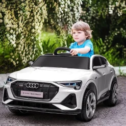 - Coche eléctrico Audi e-tron 12V blanco*Homcom Best