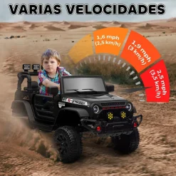 Discount Homcom - Coche eléctrico batería 12 V con mando a distancia Negro Vehículos De Batería O A Pedales