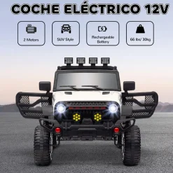 Sale Homcom - Coche eléctrico batería 12 V con mando a distancia Blanco Vehículos De Batería O A Pedales