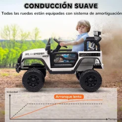Sale Homcom - Coche eléctrico batería 12 V con mando a distancia Blanco Vehículos De Batería O A Pedales