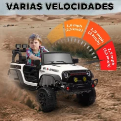 Sale Homcom - Coche eléctrico batería 12 V con mando a distancia Blanco Vehículos De Batería O A Pedales