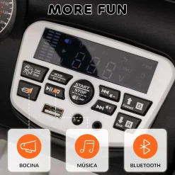 Sale Homcom - Coche eléctrico batería 12 V con mando a distancia Blanco Vehículos De Batería O A Pedales