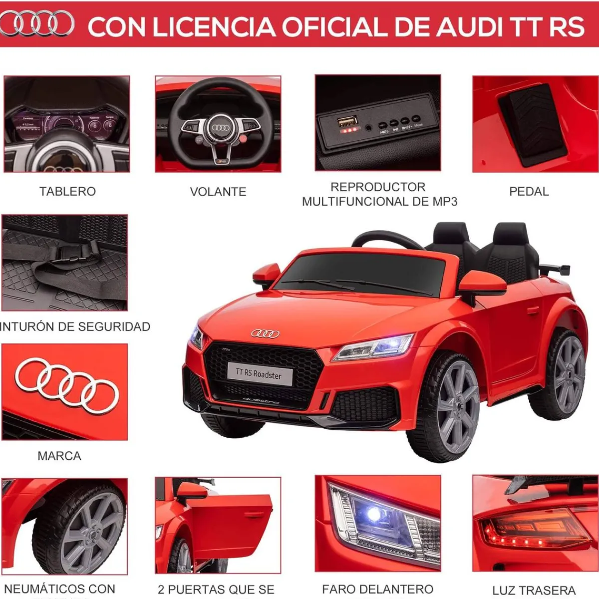 - Coche Eléctrico Infantil Audi TT*Homcom Hot