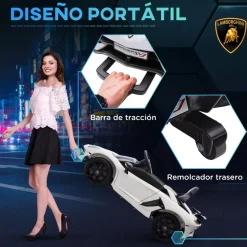 Hot - Coche eléctrico Lamborghini Aventador Blanco 12 V Vehículos De Batería O A Pedales
