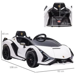 - Coche eléctrico Lamborghini blanco*Homcom Discount