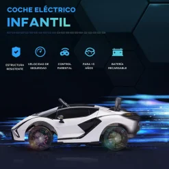 - Coche eléctrico Lamborghini blanco*Homcom Discount