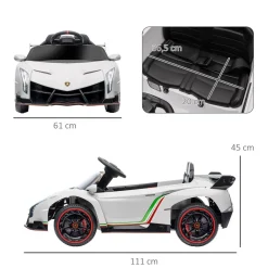 Discount - Coche Eléctrico Lamborghini Veneno Blanco Vehículos De Batería O A Pedales