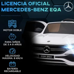 - Coche Eléctrico Mercedes-Benz EQA Blanco*Homcom Best