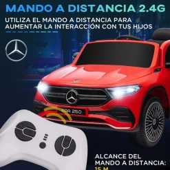 New - Coche Eléctrico Mercedes-Benz EQA Rojo Vehículos De Batería O A Pedales