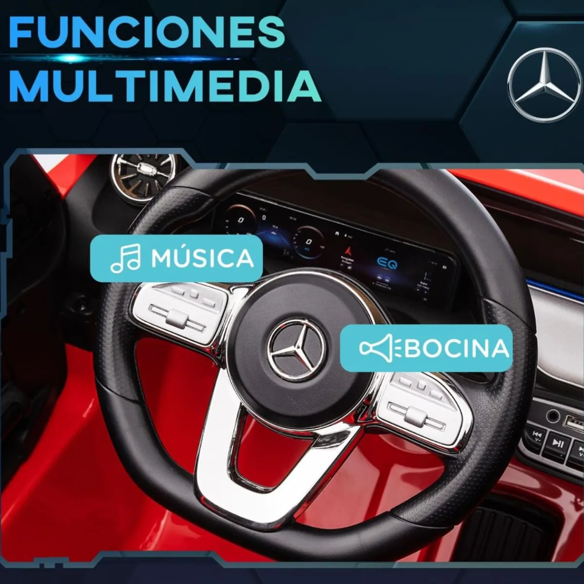 New - Coche Eléctrico Mercedes-Benz EQA Rojo Vehículos De Batería O A Pedales