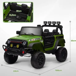 Homcom - Coche eléctrico Verde con mando Vehículos De Batería O A Pedales