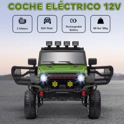 Homcom - Coche eléctrico Verde con mando Vehículos De Batería O A Pedales