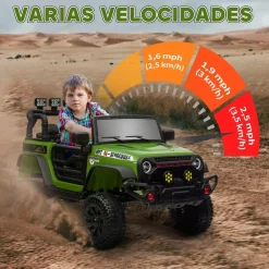 Homcom - Coche eléctrico Verde con mando Vehículos De Batería O A Pedales