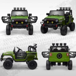 Homcom - Coche eléctrico Verde con mando Vehículos De Batería O A Pedales