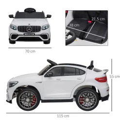 Online - Coche infantil eléctrico - Mercedes Benz AMG blanco Vehículos De Batería O A Pedales