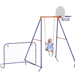 Homcom - Columpio infantil con portería y canasta*Outsunny