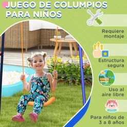 Homcom - Columpio infantil con portería y canasta*Outsunny