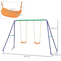Homcom - Columpio infantil doble asiento*Outsunny