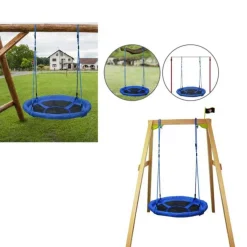 Sale - Columpio Nido Infantil Azul y Negro Entretenimiento·Hamacas Y Columpios|Columpios