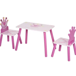 - Conjunto Mesa + 2 Sillas infantiles Madera Princess*Homcom Outlet