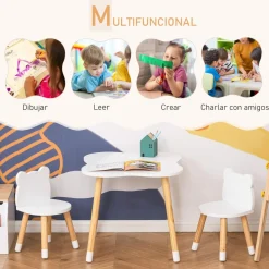 - Conjunto Mesa + 2 Sillas infantiles Madera Estilo De Vida