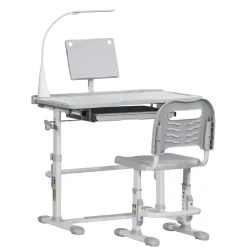 - Conjunto Pupitre reclinable + Silla Gris*Homcom Best