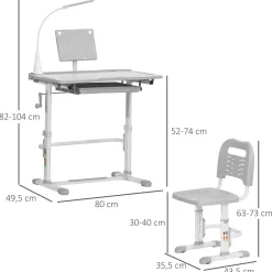 - Conjunto Pupitre reclinable + Silla Gris*Homcom Best