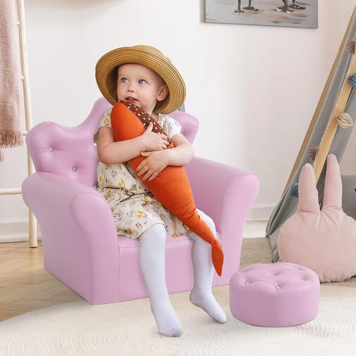 Clearance - Conjunto sillón + puff Rosa Estilo De Vida