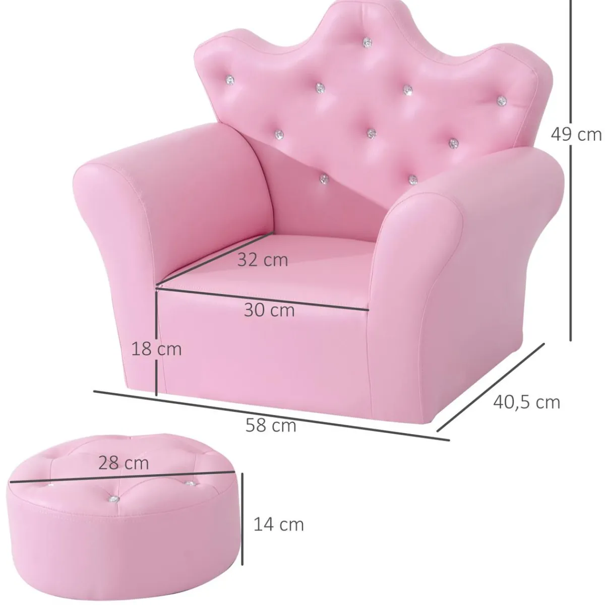 Clearance - Conjunto sillón + puff Rosa Estilo De Vida