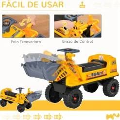 - Correpasillos Tractor Bulldozer Amarillo*Homcom Outlet