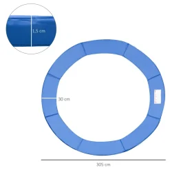 Hot - Cubierta de protección para cama elástica Ø 305 cm azul Camas Elásticas