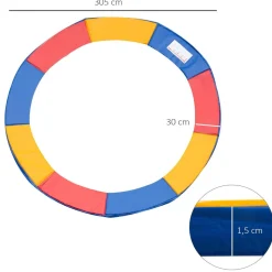 - Cubierta de protección para cama elástica Ø 305 cm multicolor*Homcom Outlet