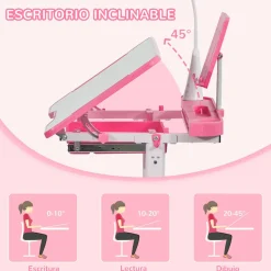 Online - Escritorio y silla ajustables Rosa Estilo De Vida