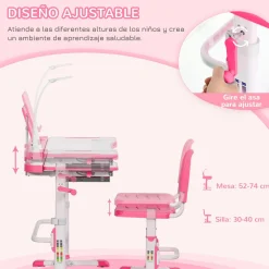 Online - Escritorio y silla ajustables Rosa Estilo De Vida