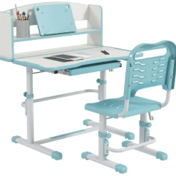 - Escritorio y silla ajustable Azul y Blanco Estilo De Vida
