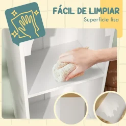 Online Homcom - Estantería infantil 3 niveles Blanco y Natural Estilo De Vida