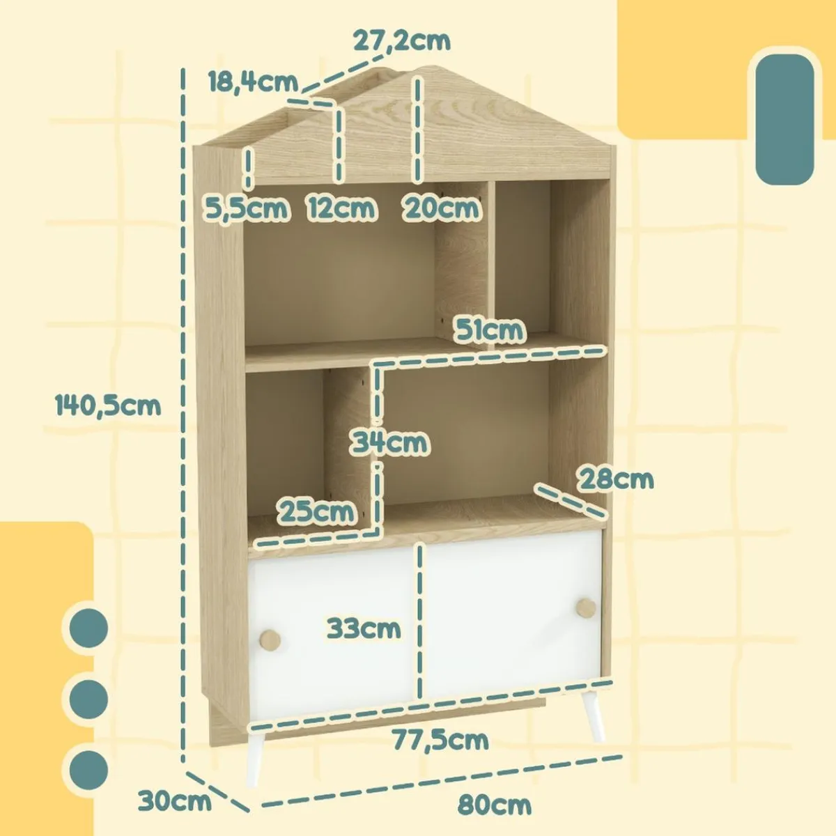 Hot Homcom - Estantería infantil madera Estilo De Vida