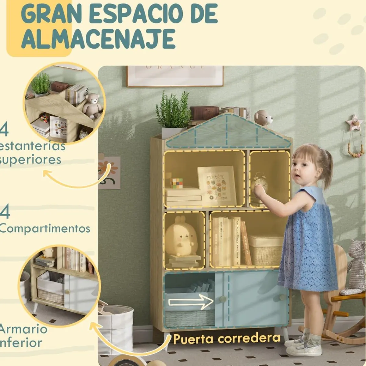 Hot Homcom - Estantería infantil madera Estilo De Vida