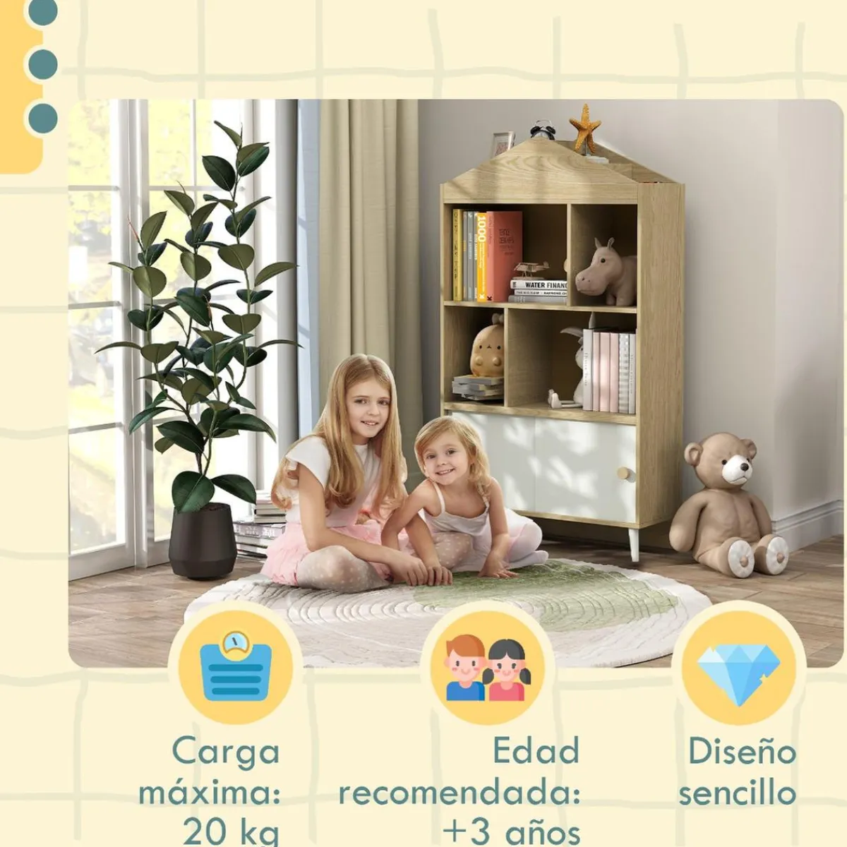 Hot Homcom - Estantería infantil madera Estilo De Vida