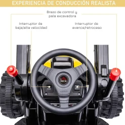 - Excavadora Tractor Vehículo de batería Amarillo*Homcom Online