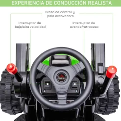 - Excavadora Tractor Vehículo de batería Verde*Homcom